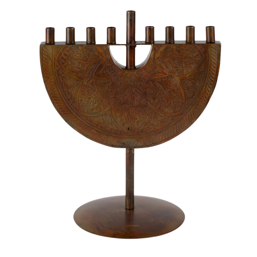 Engraved Iron Menorah