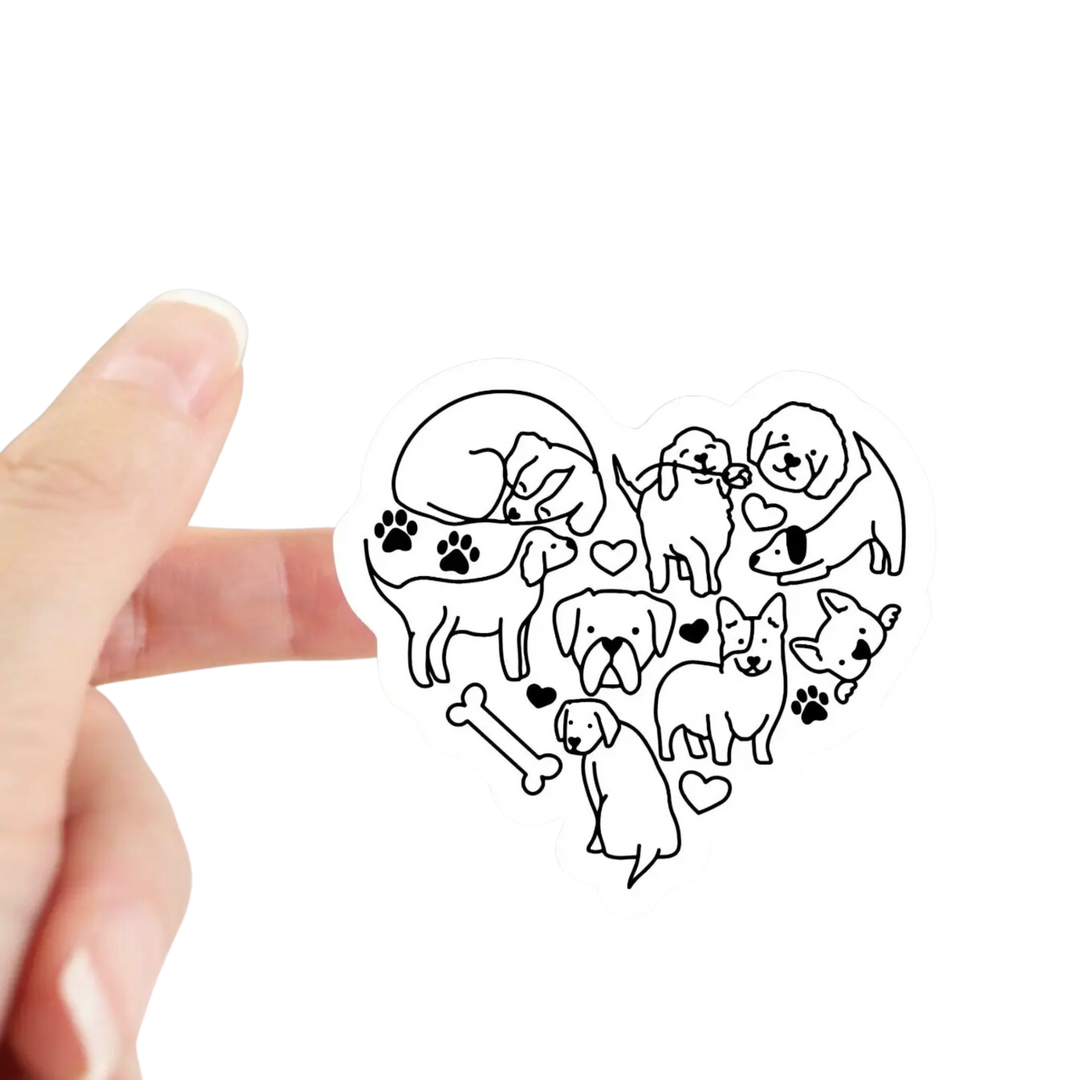Dog Heart Love Sticker
