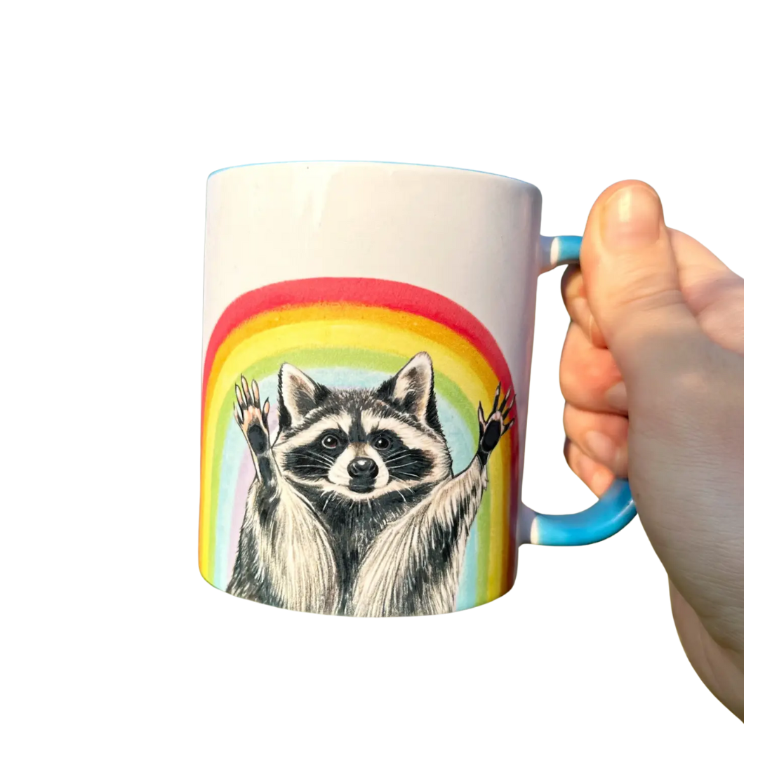 Rainbow Raccoon Pride Mug