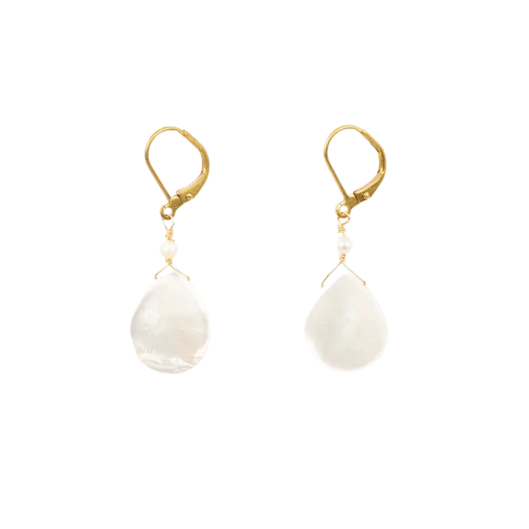 Mother of Pearl Shell Drop Earrings