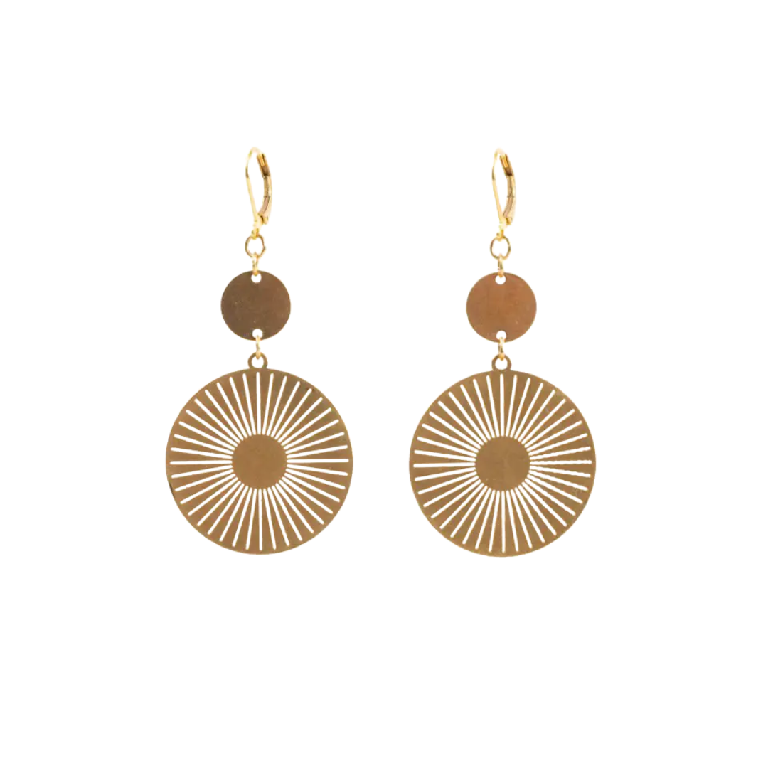 Sunburst Circle Earrings