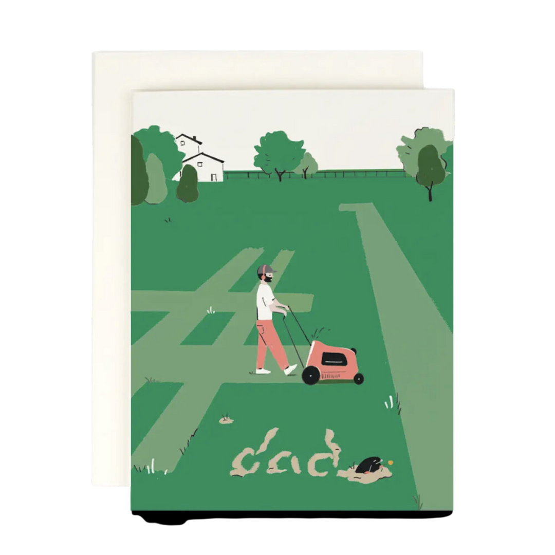 Dad Mowing #1 Card