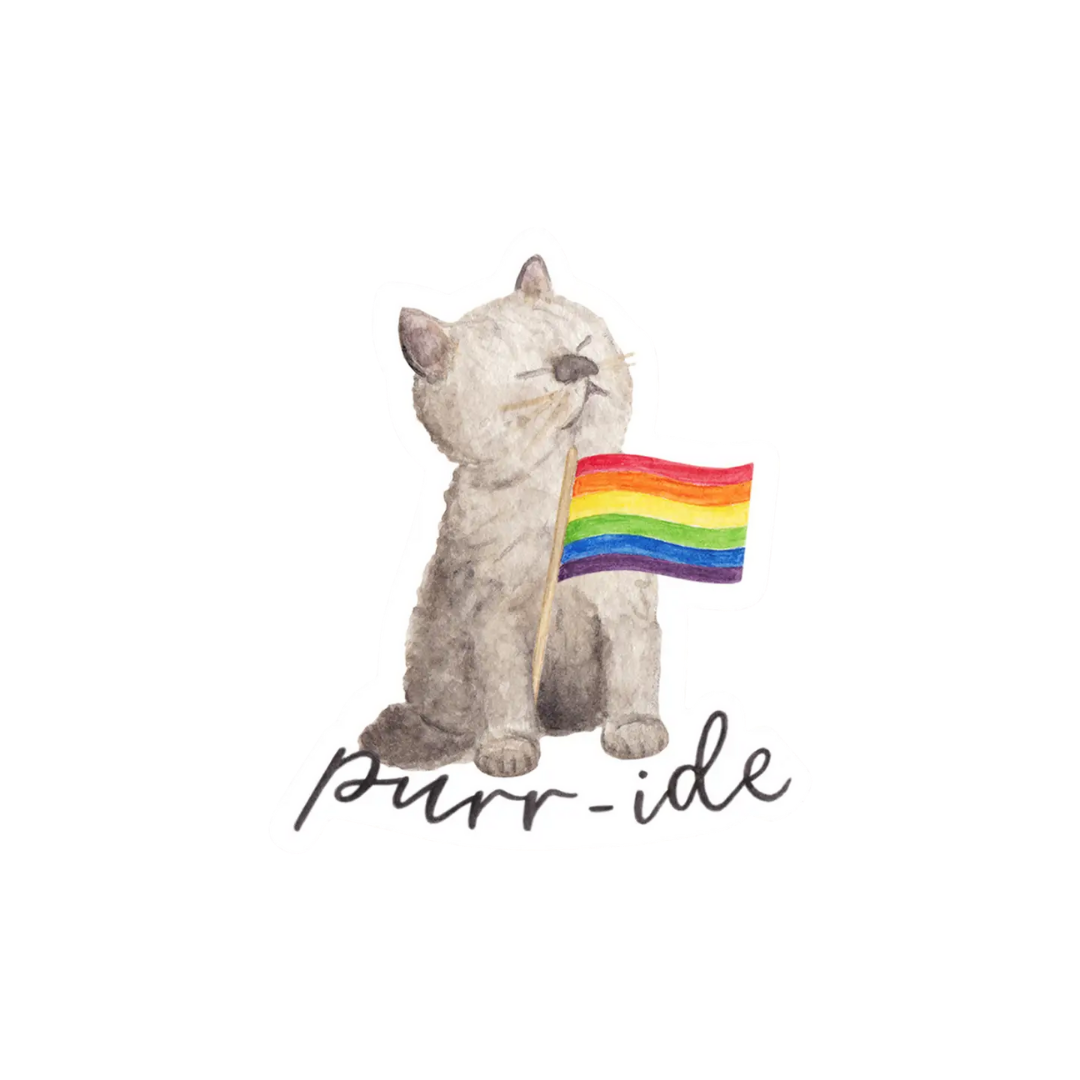 Rainbow Flag Purr-Ide Pride Sticker