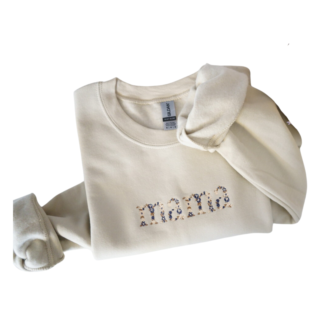Blue Floral Mama Sweatshirt