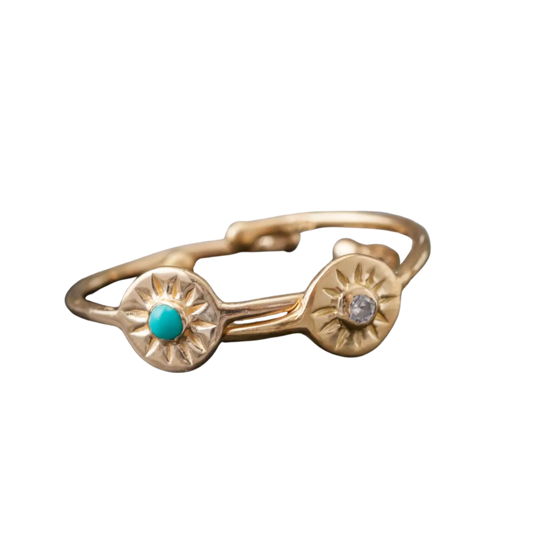 Gold Plated Compass Rose Ring