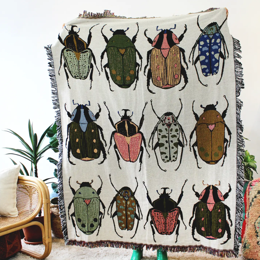 Beetle Party Tapestry Blanket