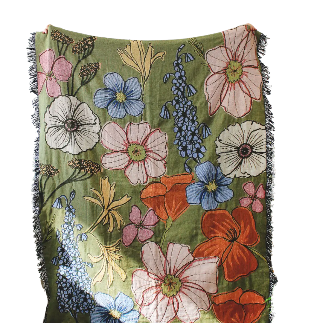 Wild Flowers Tapestry Blanket