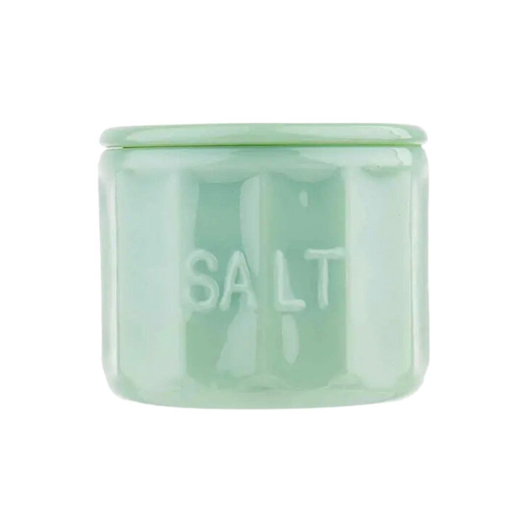 Jadeite Glass Collection Salt Cellar With Lid