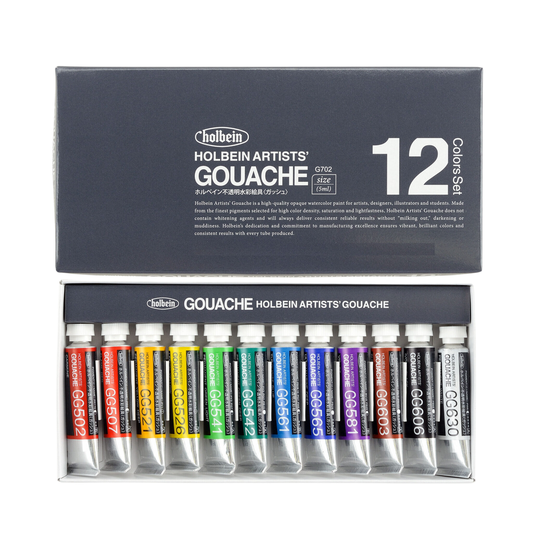 Holbein Artists' Gouache Set of 12 - 5ML