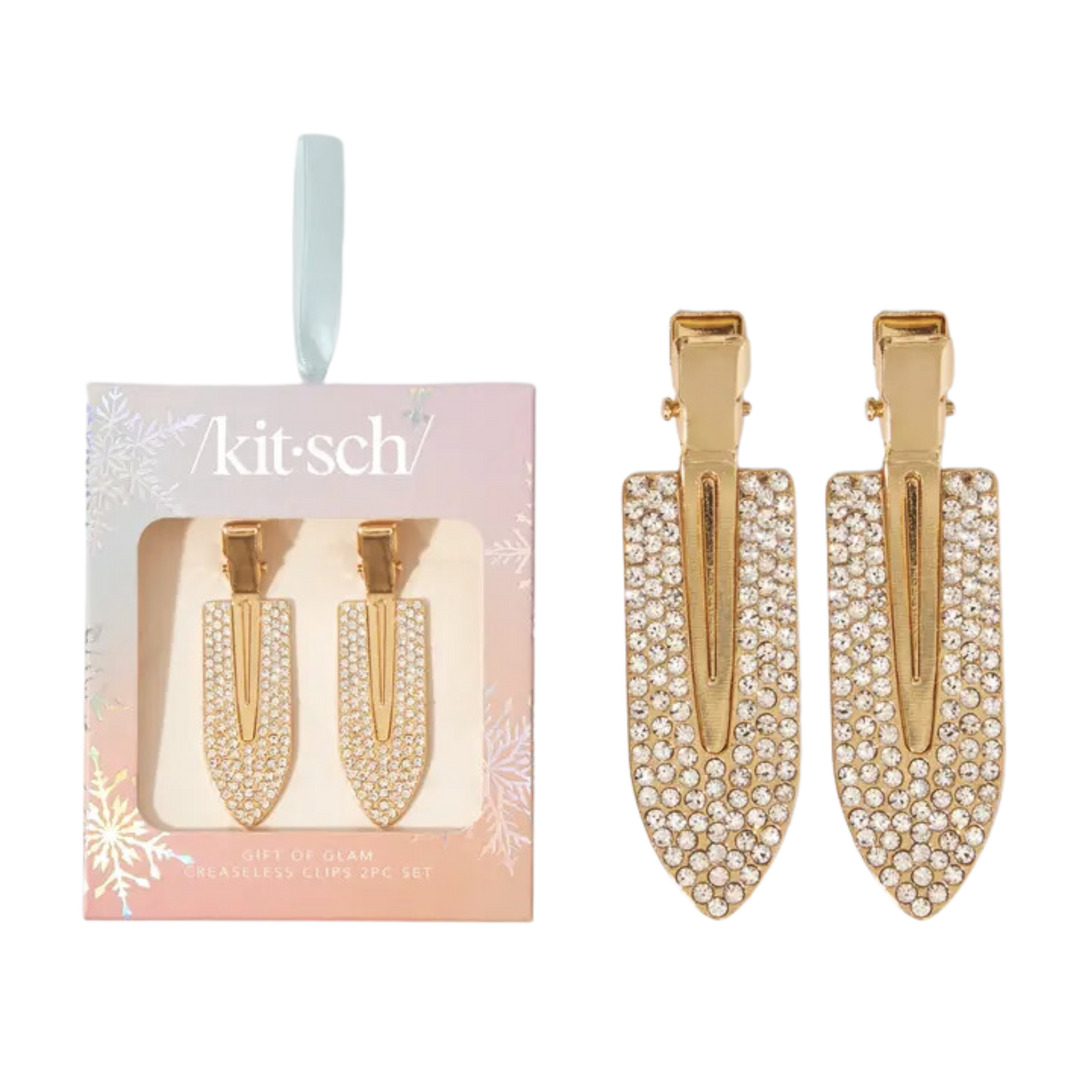 Holiday Gift of Glam Creaseless Clips 2pc Set - Rhinestone