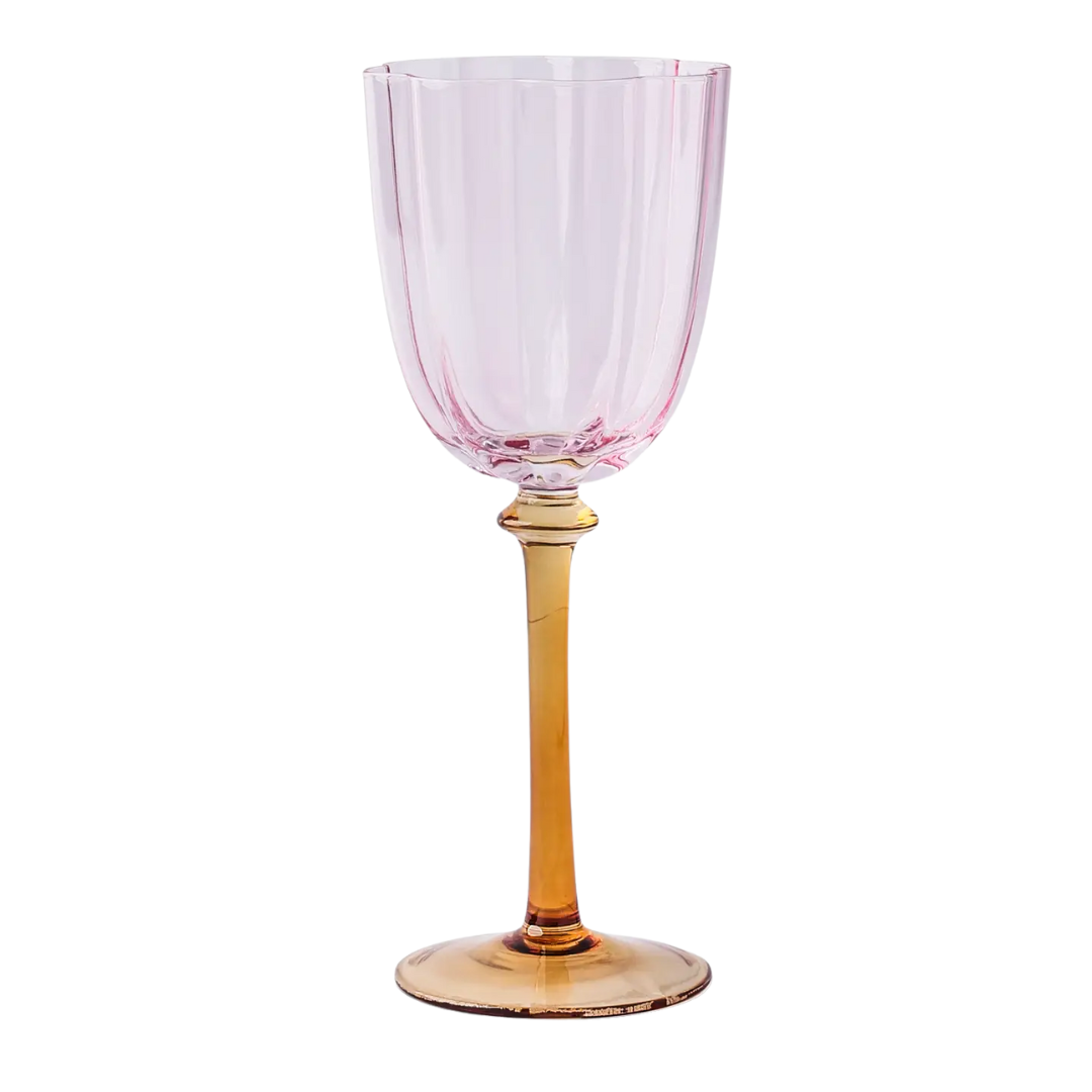 Two Tone Wine Glass - Pink and Orange