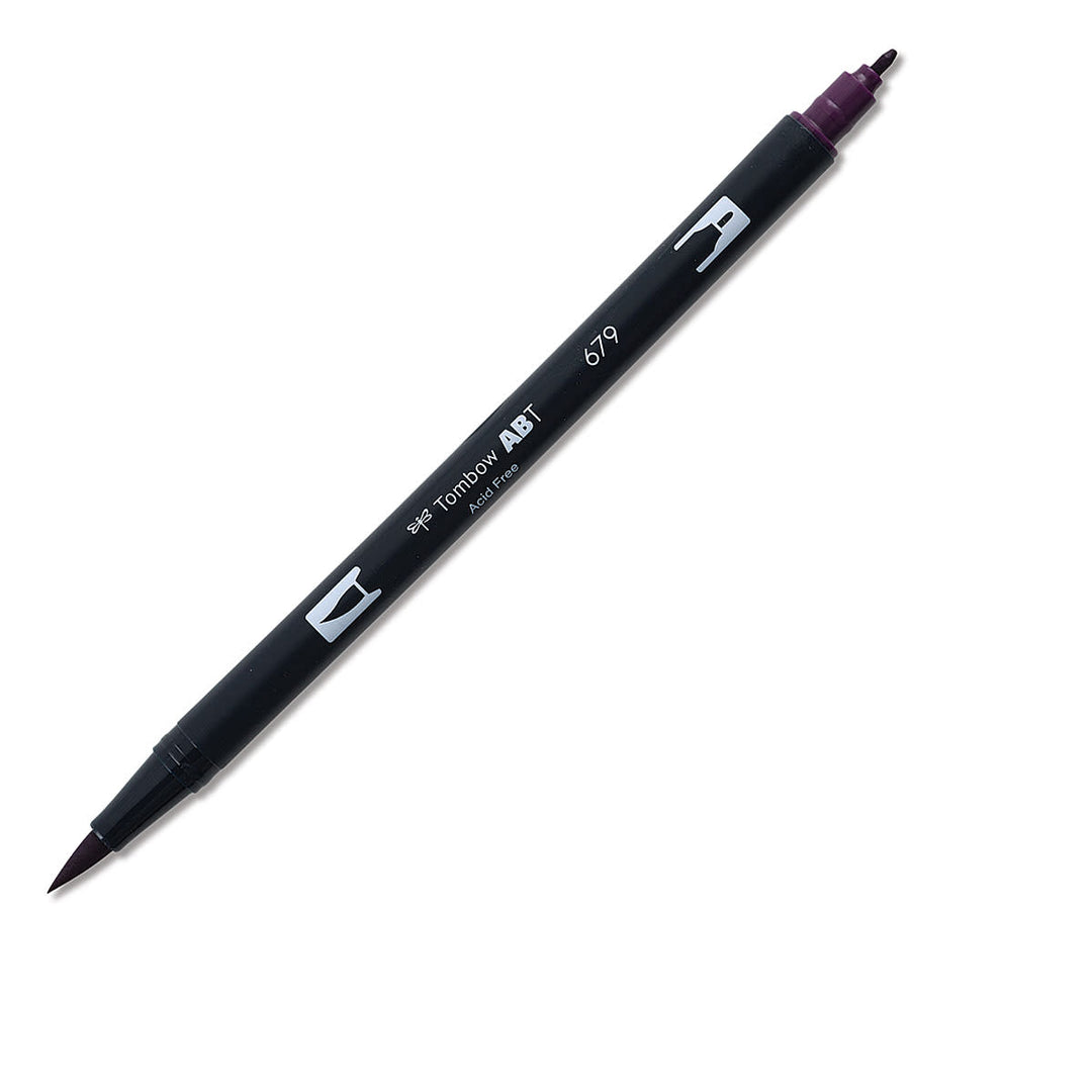 Dual Brush Pen Art Markers - 679 Dark Plum