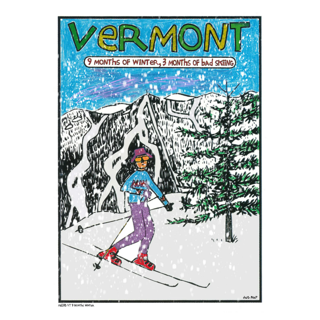 VT 9 Months of Winter (Skiing) Art Print (8.5"x11")