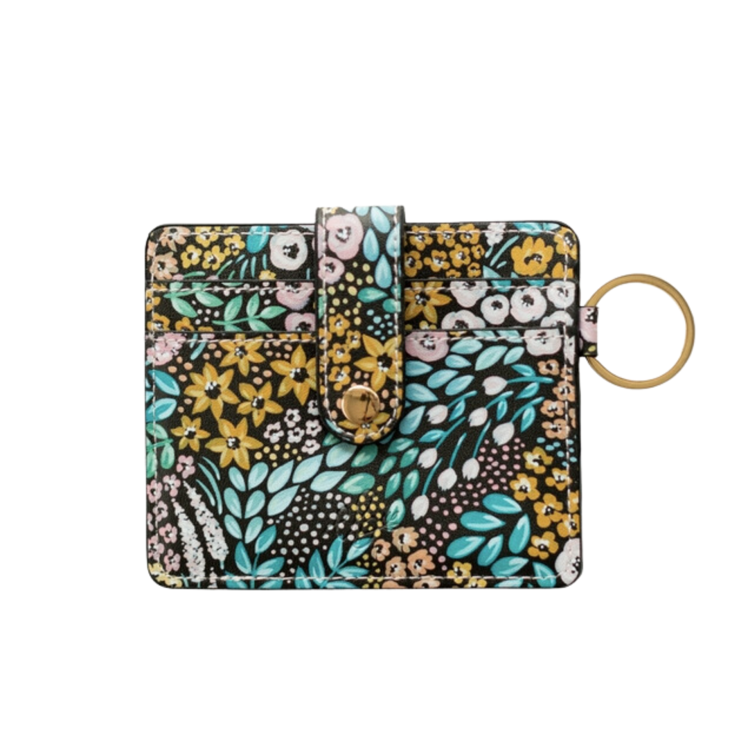 Black Floral Wallet