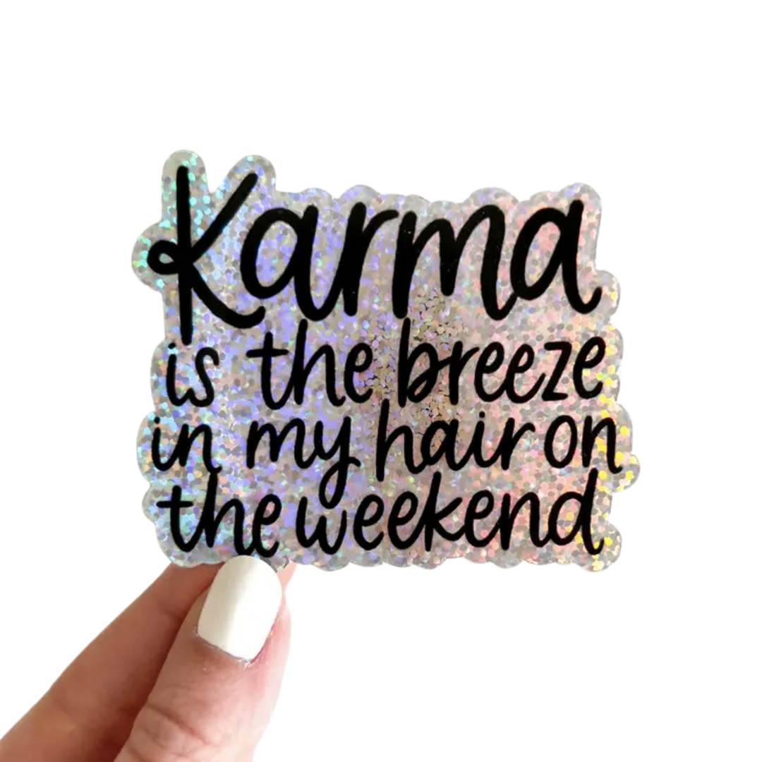 Taylor Swift Inspired Karma Glitter Sticker