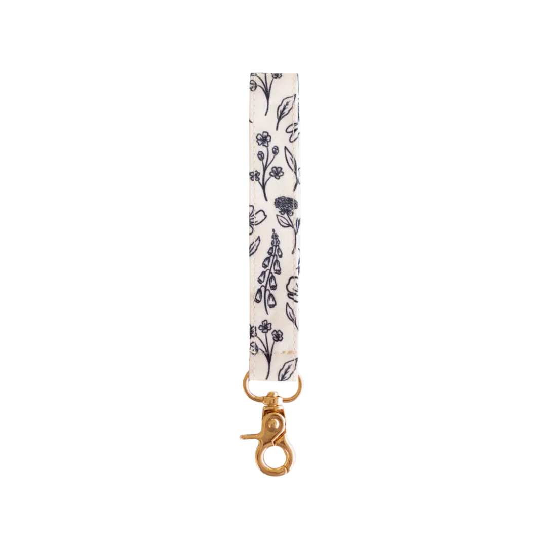 Pressed Floral Wristlet Keychain