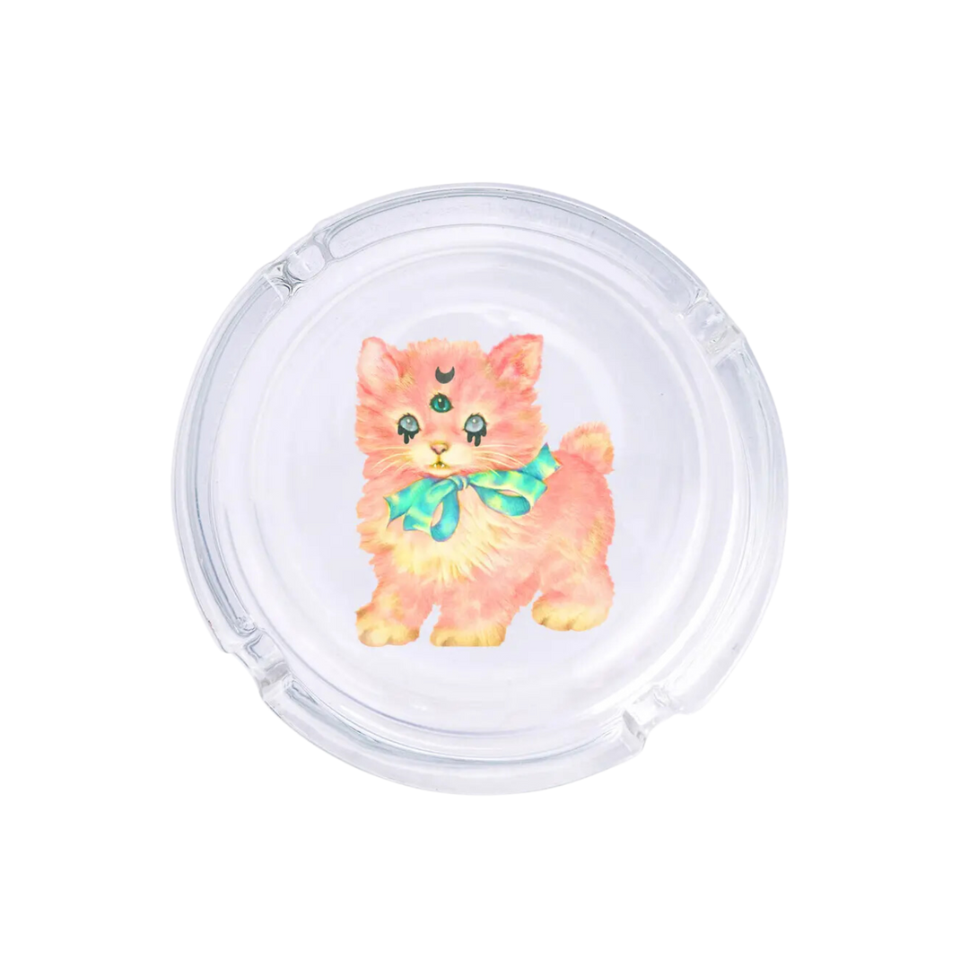 Goth Kitty Glass Ashtray