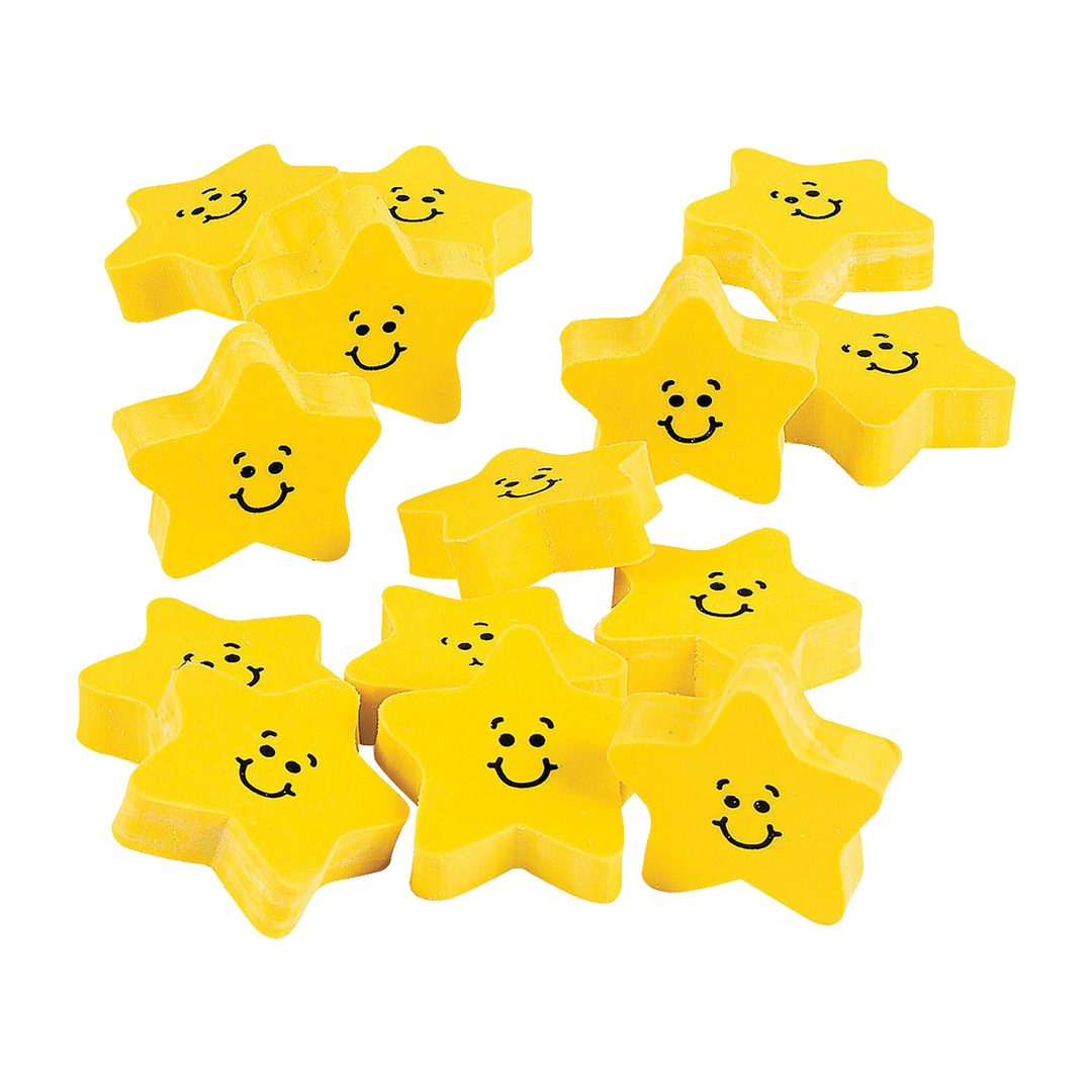 Smile Face Star Erasers