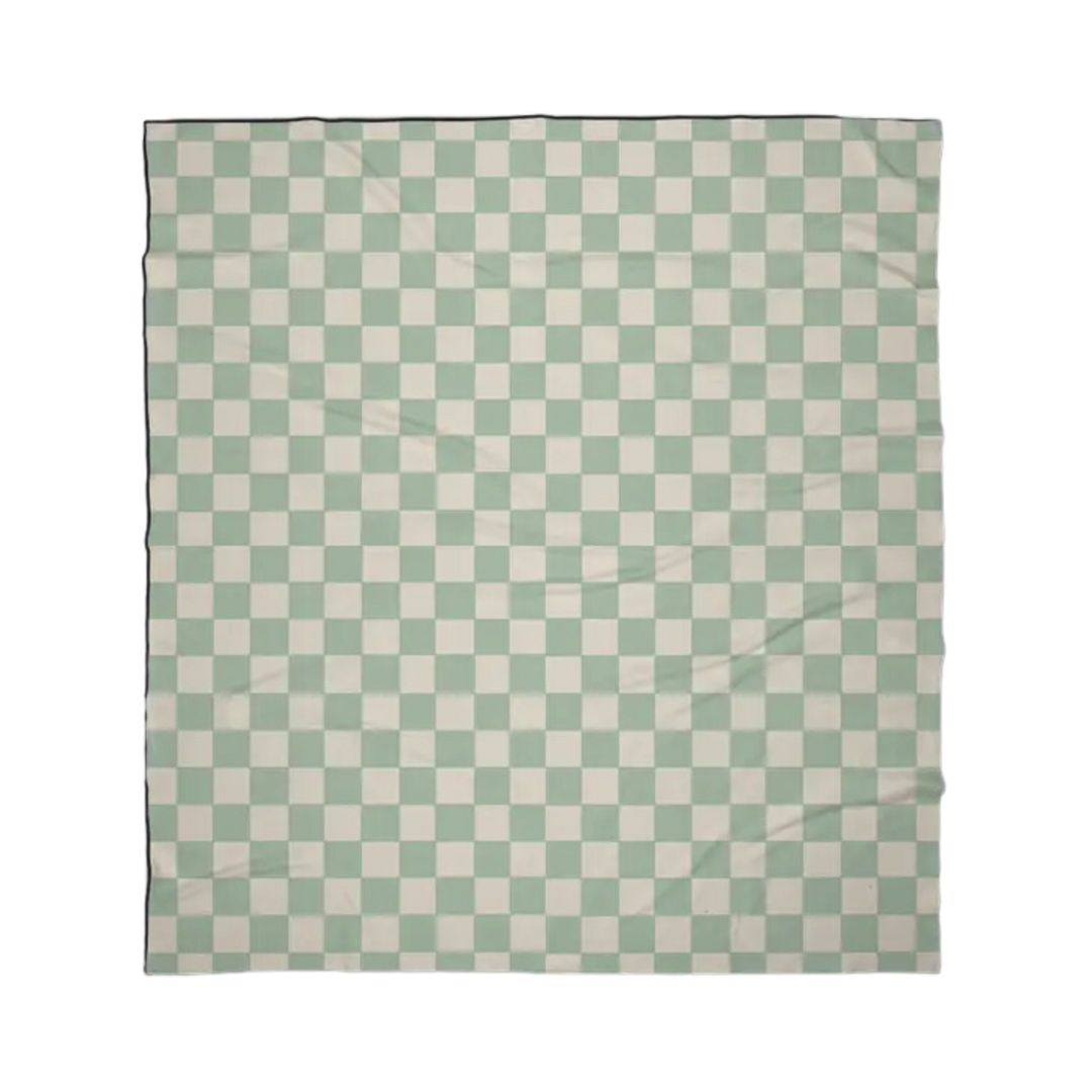 Mint Checker Beach Blanket
