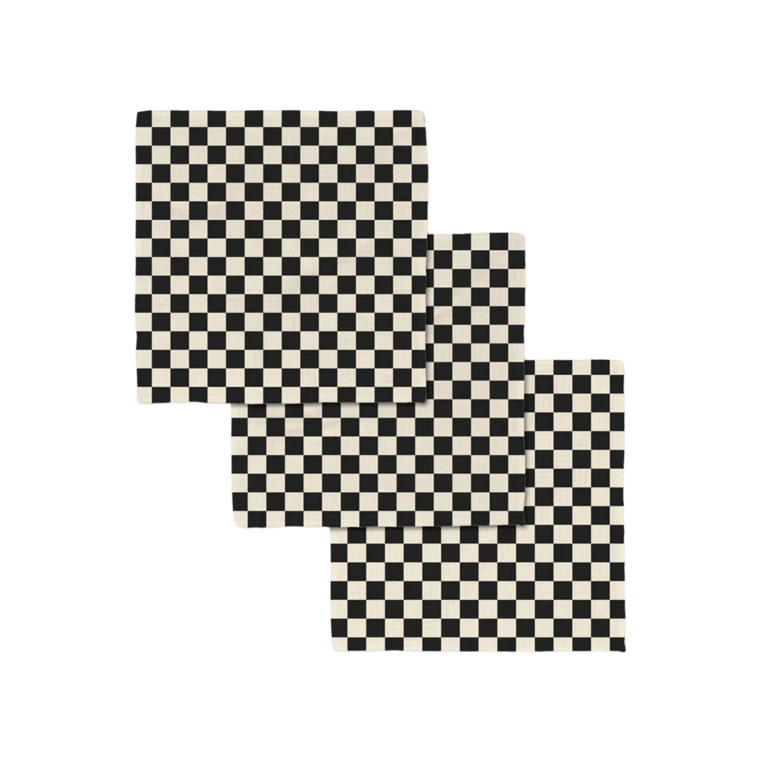 Checkered Luxe Washcloth Set