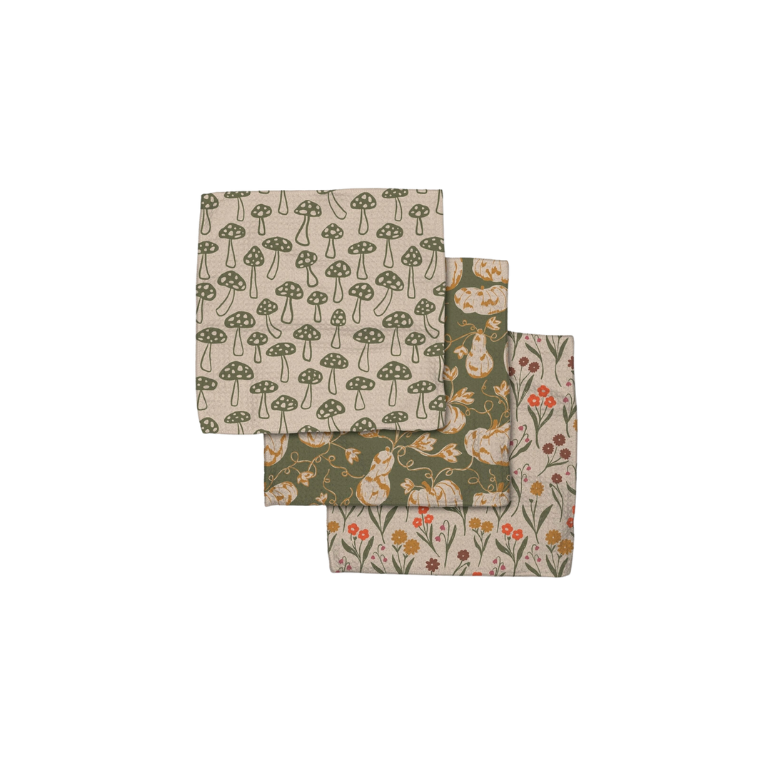 Woodland Mushroom Dish Cloth Set