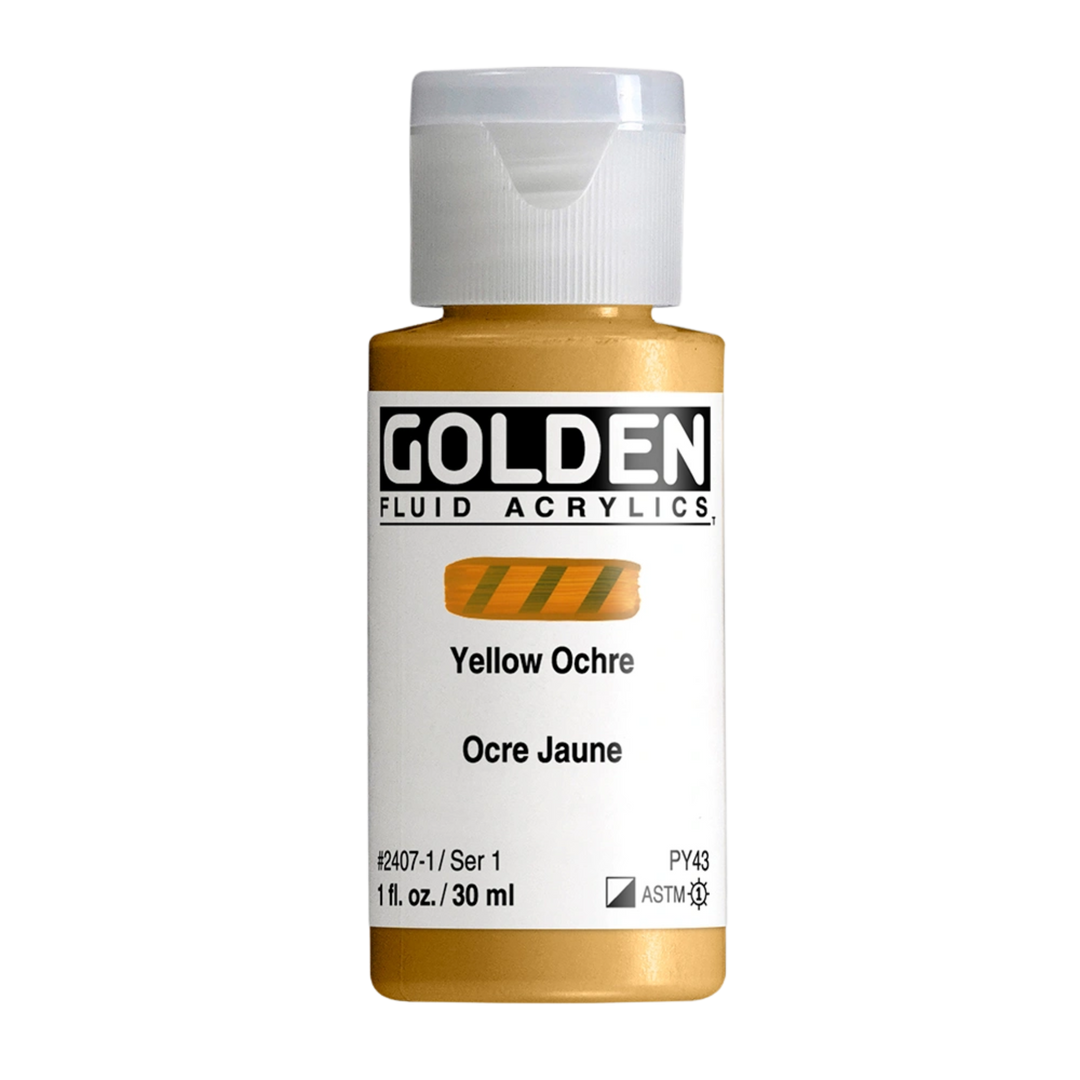 Golden Fluid Acrylic Paint 1oz - Yellow Ochre