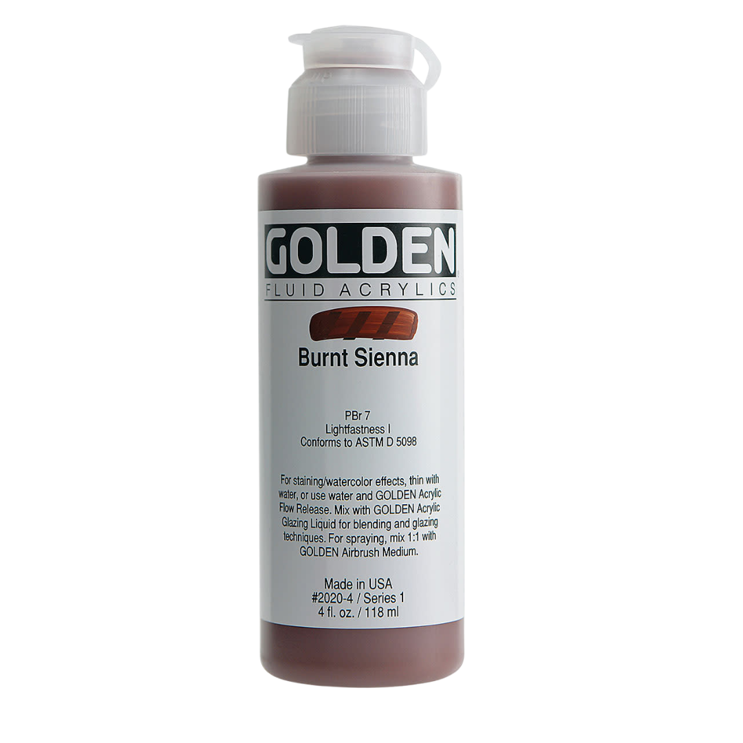Burnt Sienna Fluid Acrylic Paint 4oz