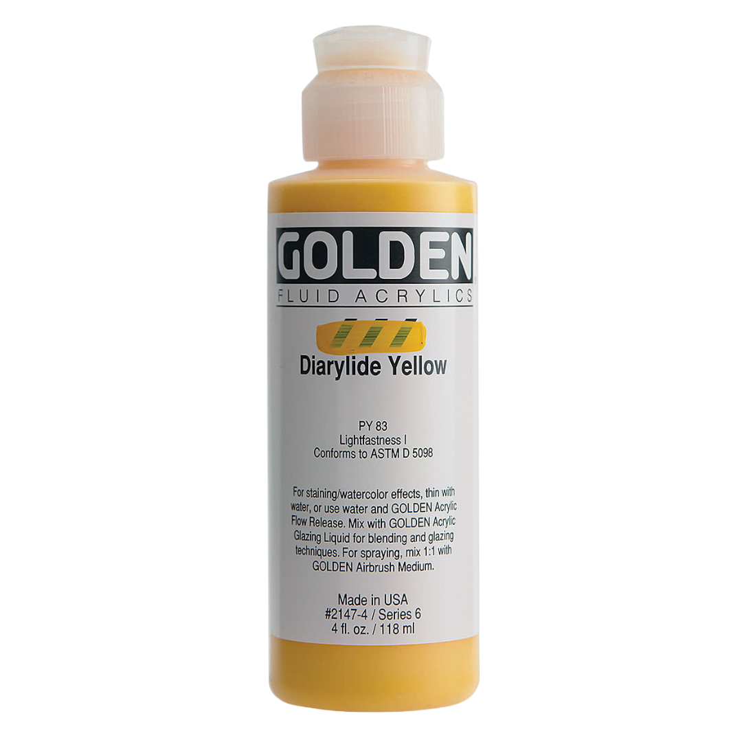 Fluid Diarylide Yellow Acrylic Paint 4oz