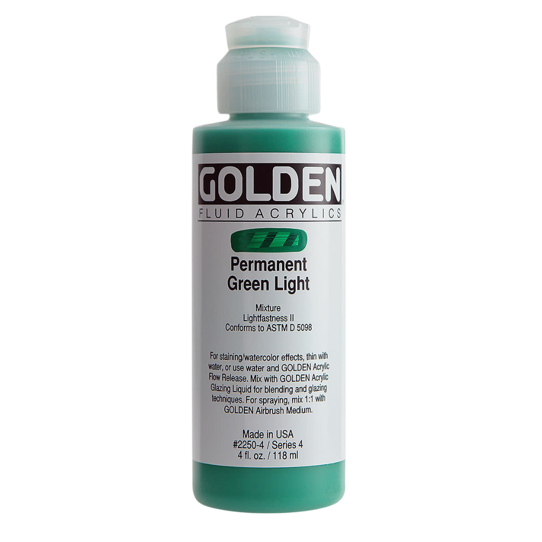 Fluid Permanent Green Light Acrylic Paint 4oz