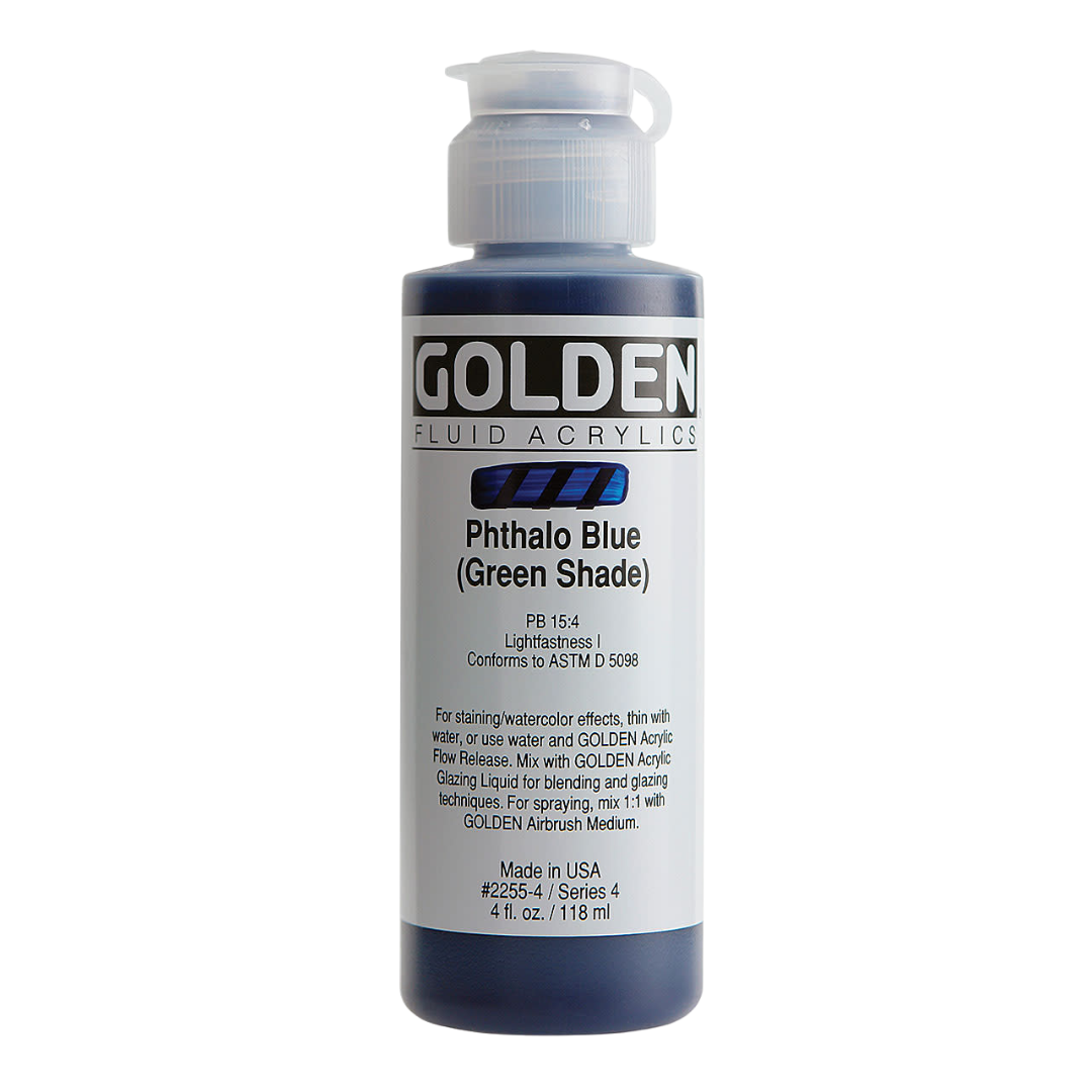 Fluid Phthalo Blue (Green Shade) Acrylic Paint 4oz