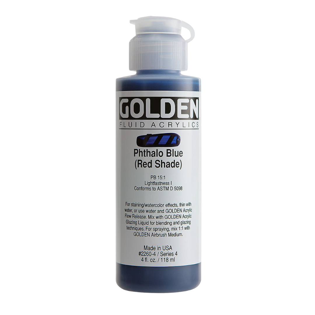 Fluid Phthalo Blue (Red Shade) Acrylic Paint 4oz