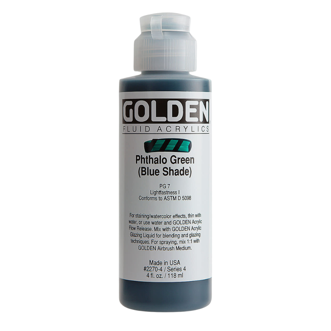 Fluid Phthalo Green (Yellow Shade) Acrylic Paint 4oz
