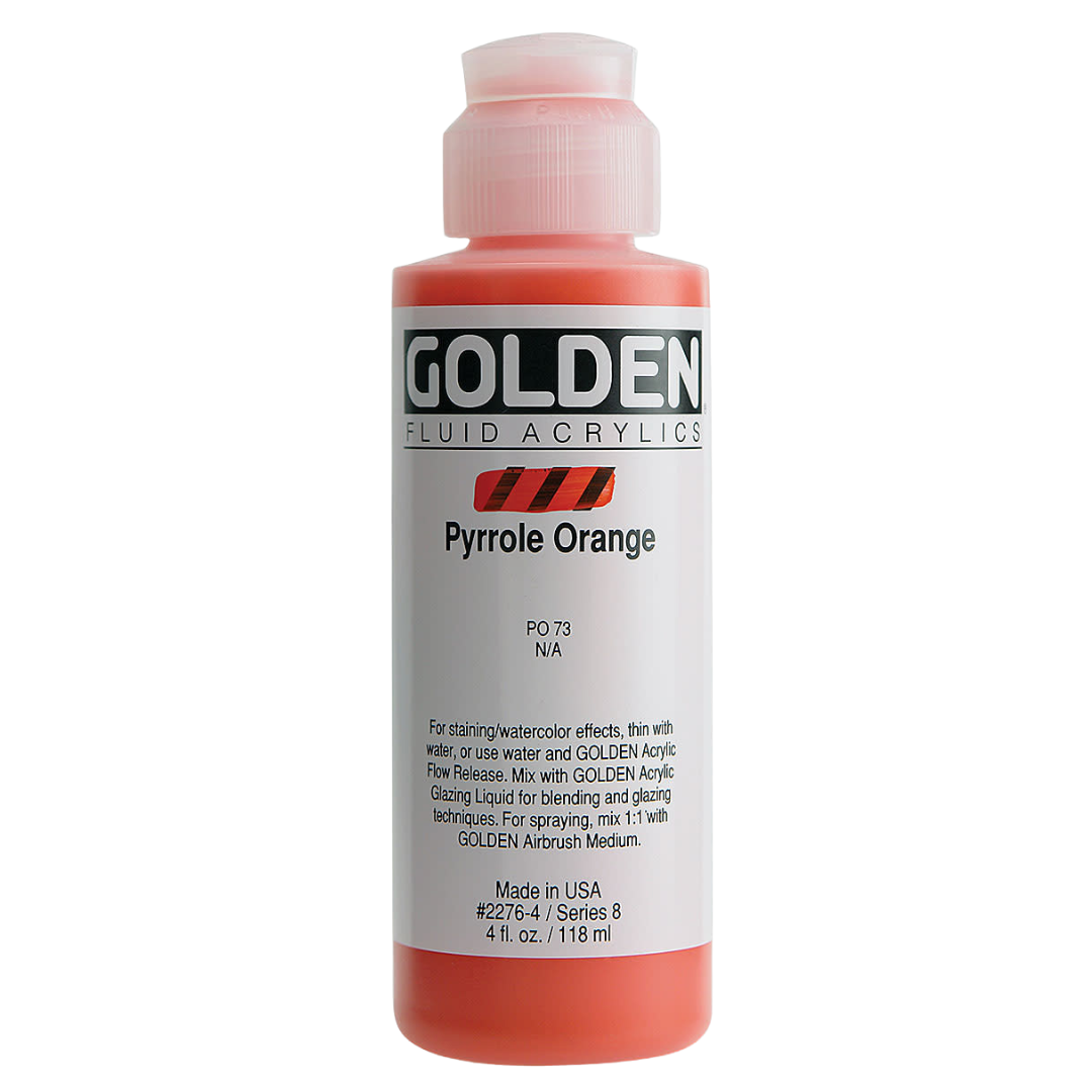 Fluid Pyrrole Orange Acrylic Paint 4oz