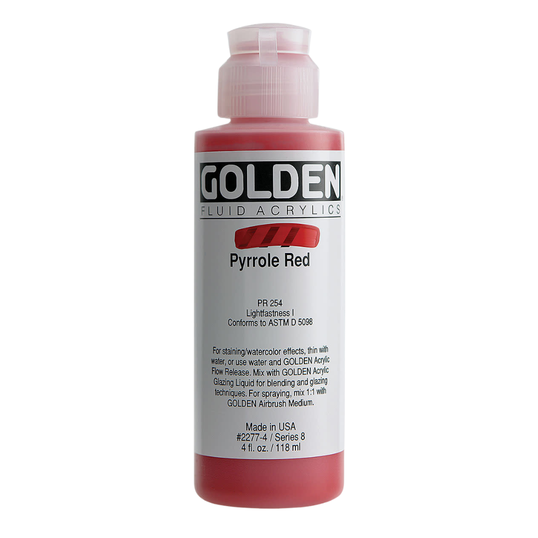 Fluid Pyrrole Red Acrylic Paint 4oz