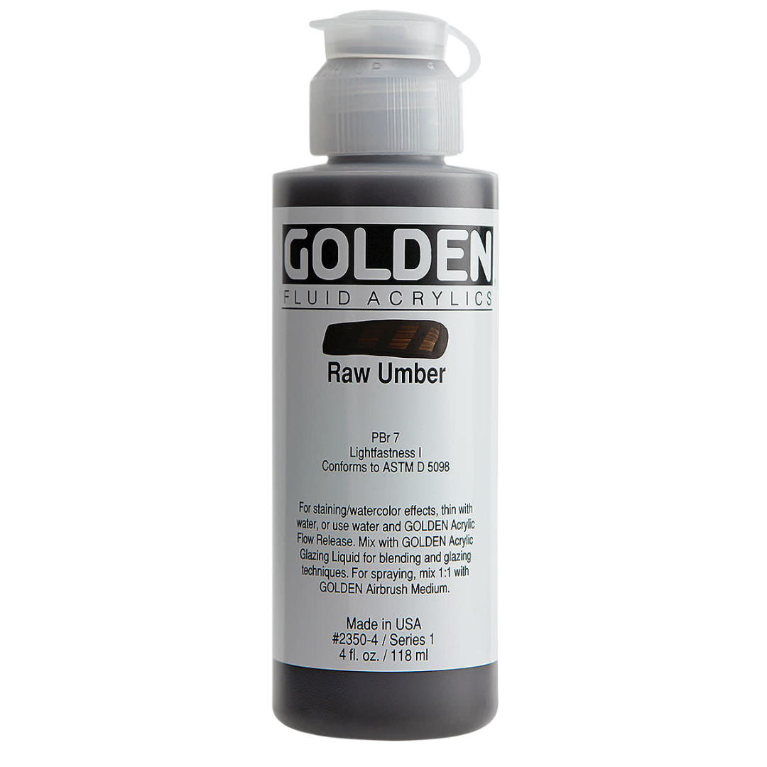 Fluid Raw Umber Acrylic Paint 4oz
