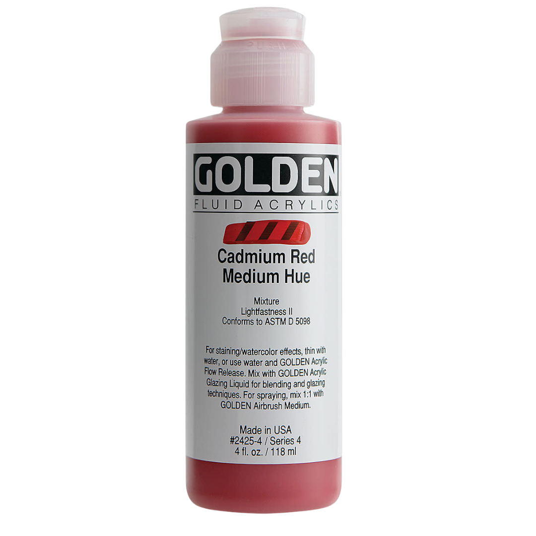 Fluid Cadmium Red Medium Hue Acrylic Paint 4oz