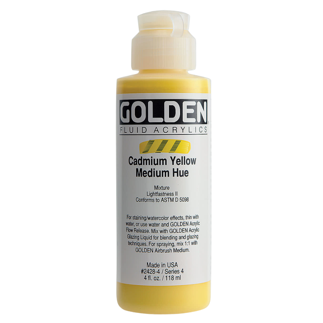 Fluid Cadmium Yellow Medium Hue Acrylic Paint 4oz