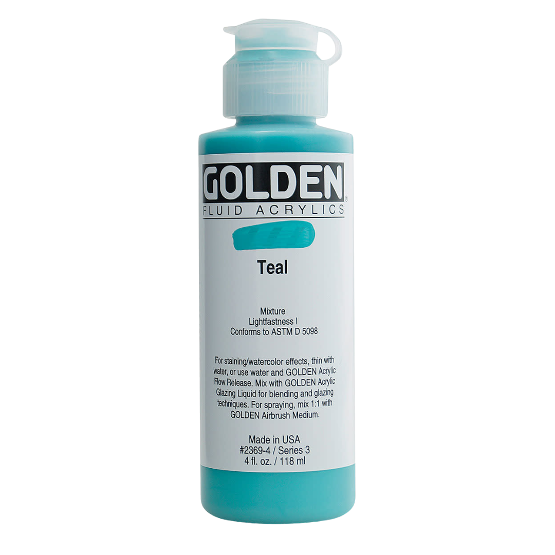 Fluid Teal Acrylic Paint 4oz