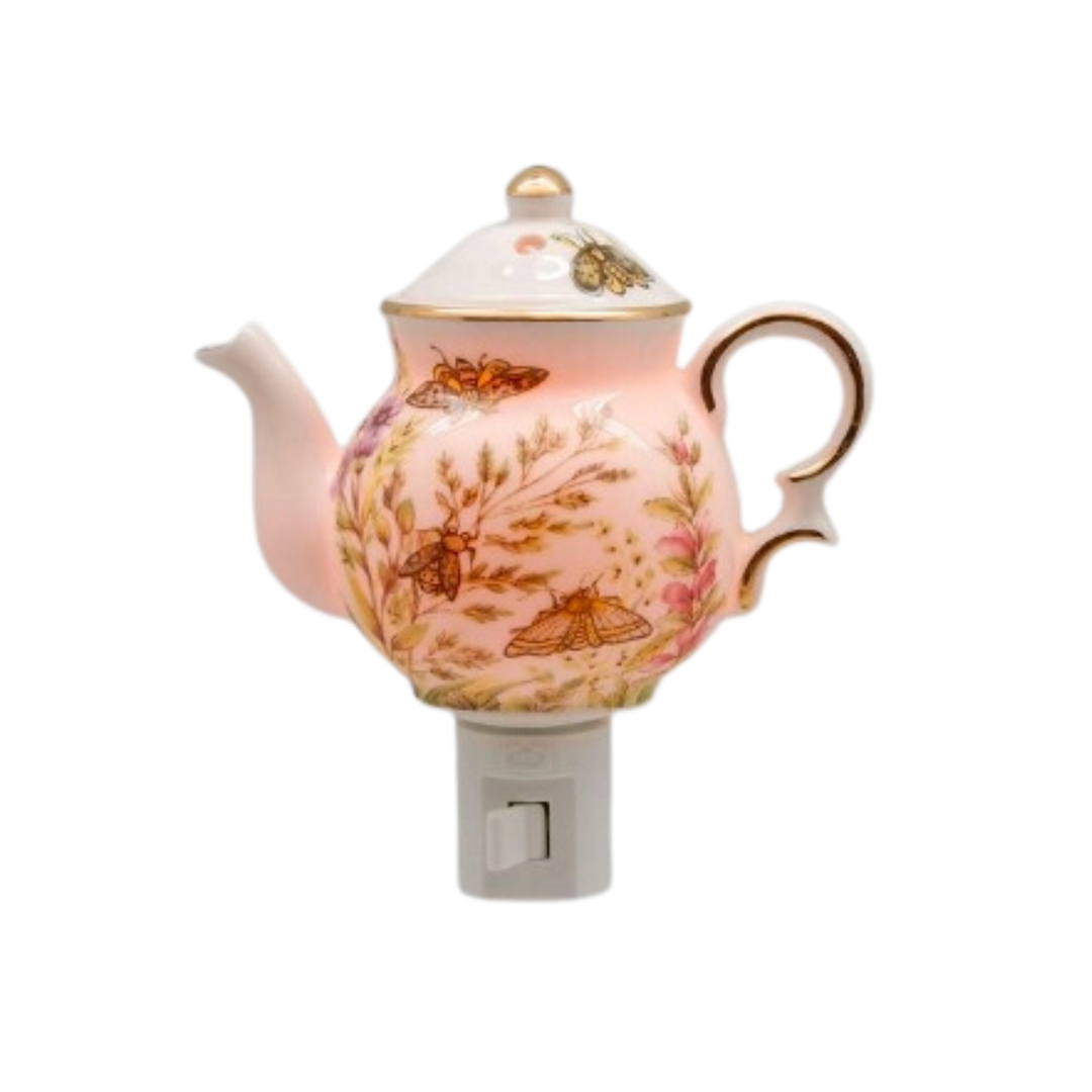 14k Porcelain Bumble Bee Teapot Night Light with Oil Burner
