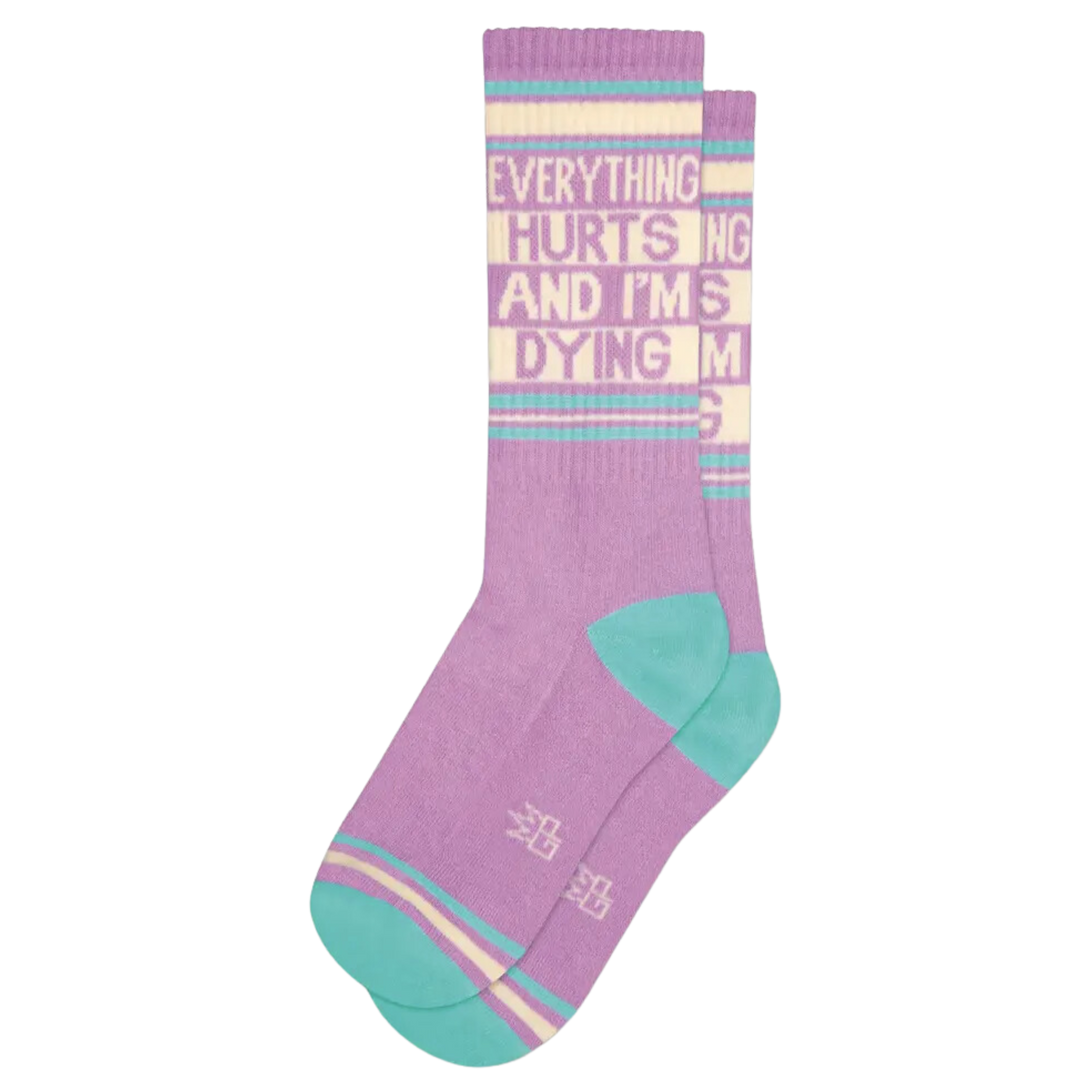 Everything Hurts and I'm Dying Pastel Gym Crew Socks