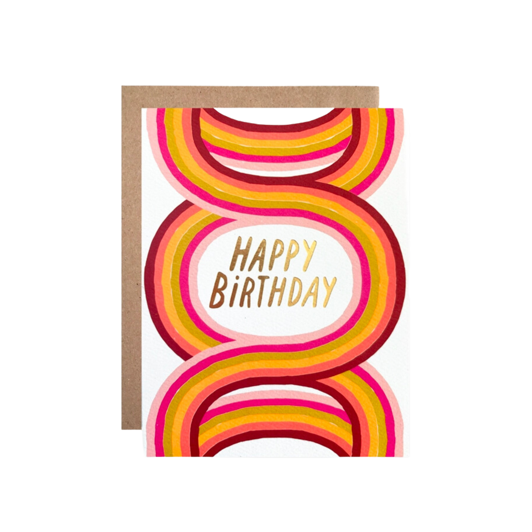 Happy Birthday Neon Arches Card