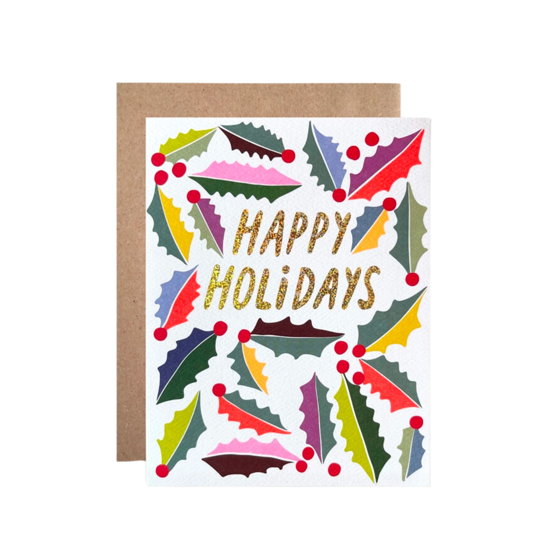 Happy Holidays Holly Card