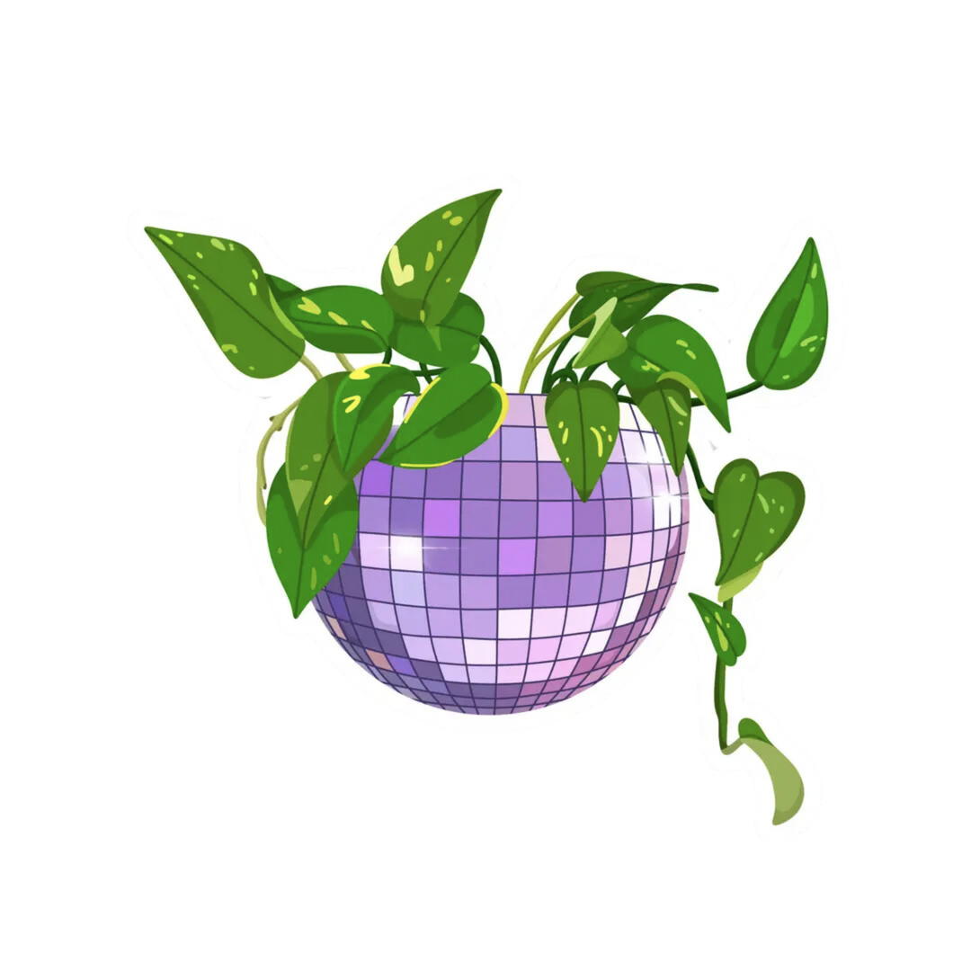 Disco Ball Plant Sticker
