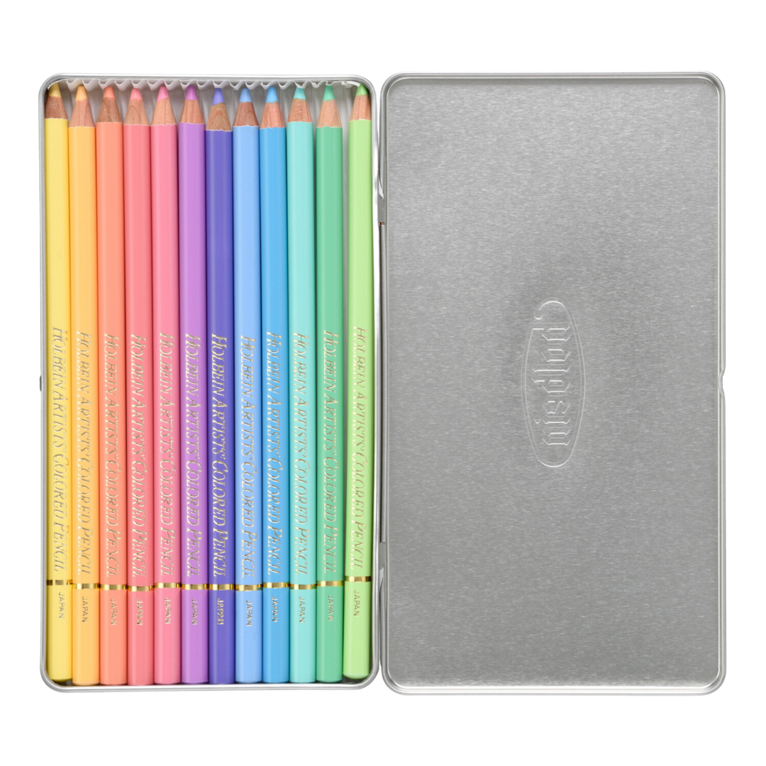 Holbein Artists' Colored Pencils Set of 12 - Pastel Colors