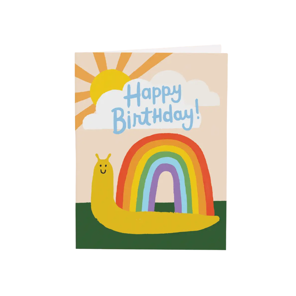 Snail Rainbow Birthday Card