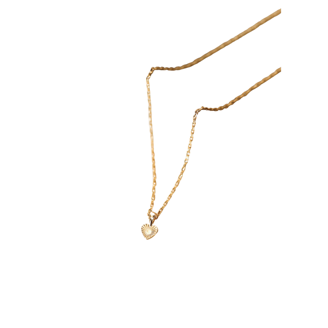 Mini Heart Pendant Necklace - 18k Gold Plated