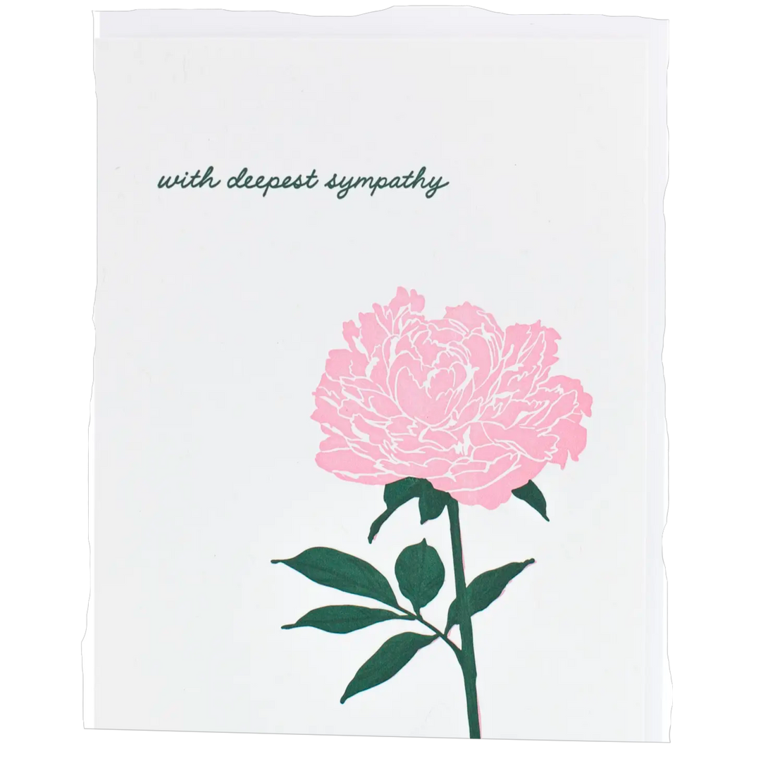 Blooming Peony Sympathy Card