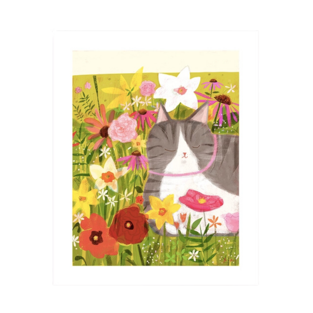 Flower Cat Art Print