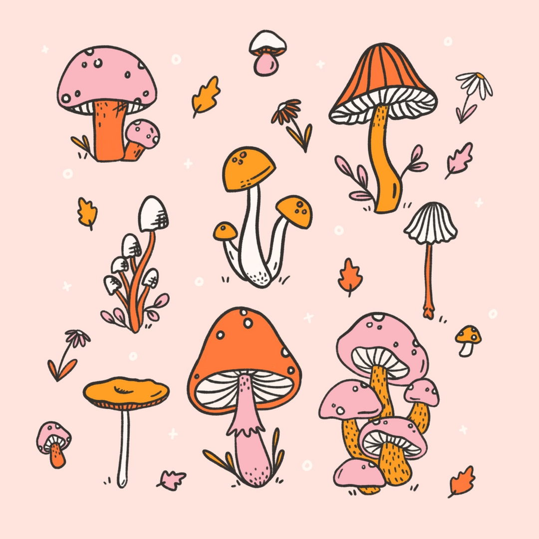 8"x8" Mushroom Fields Print