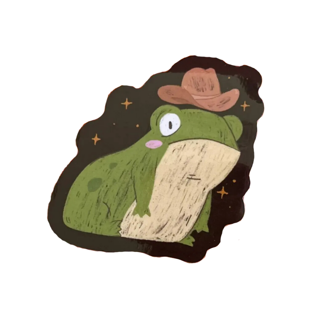 Cowboy Frog Sticker